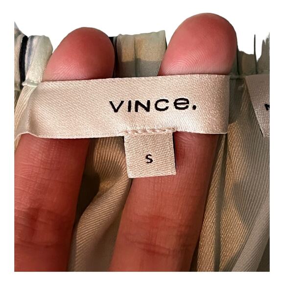 Vince Skirt stripe gauze panel light green Small S - Picture 6 of 8